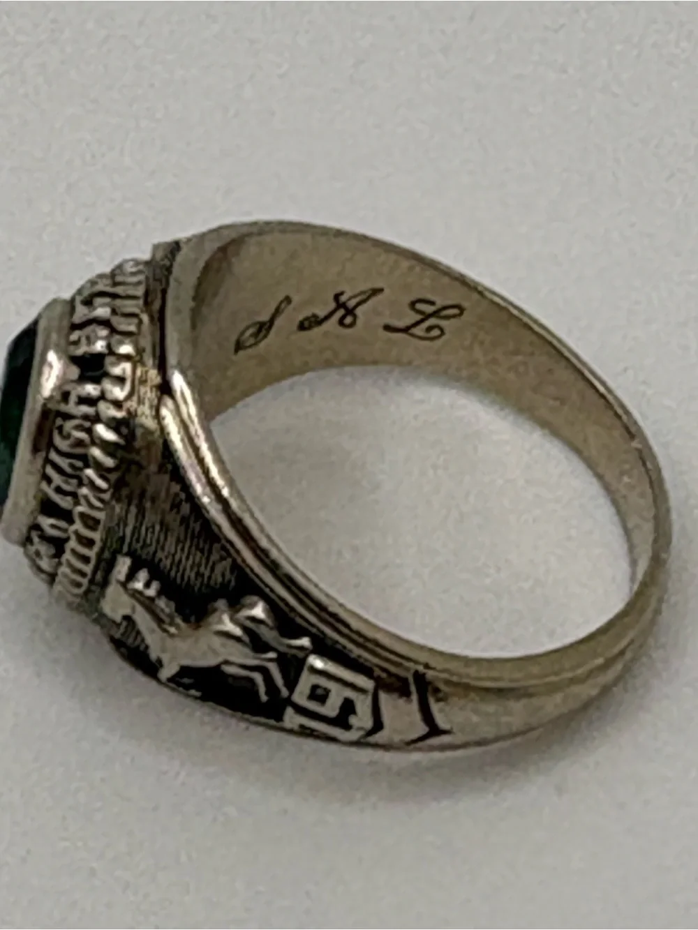 1971 Arlington High School Haltom 10K White Gold Class Ring Sz 7 7g Vintage